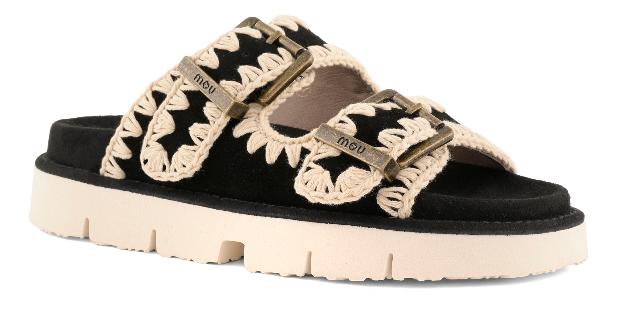 MOU Sandalo Donna BIO TWO BUCKLES-Black/White