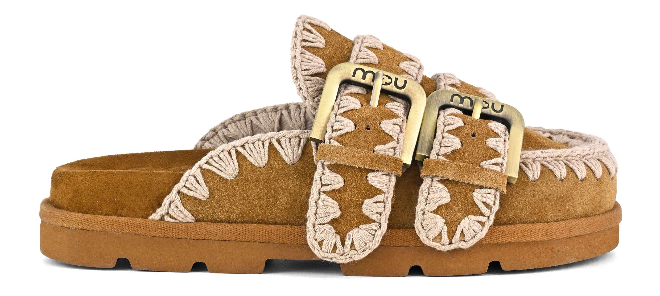 MOU Sandalo Donna LOW BIO TWO BUCKLES-Cognac