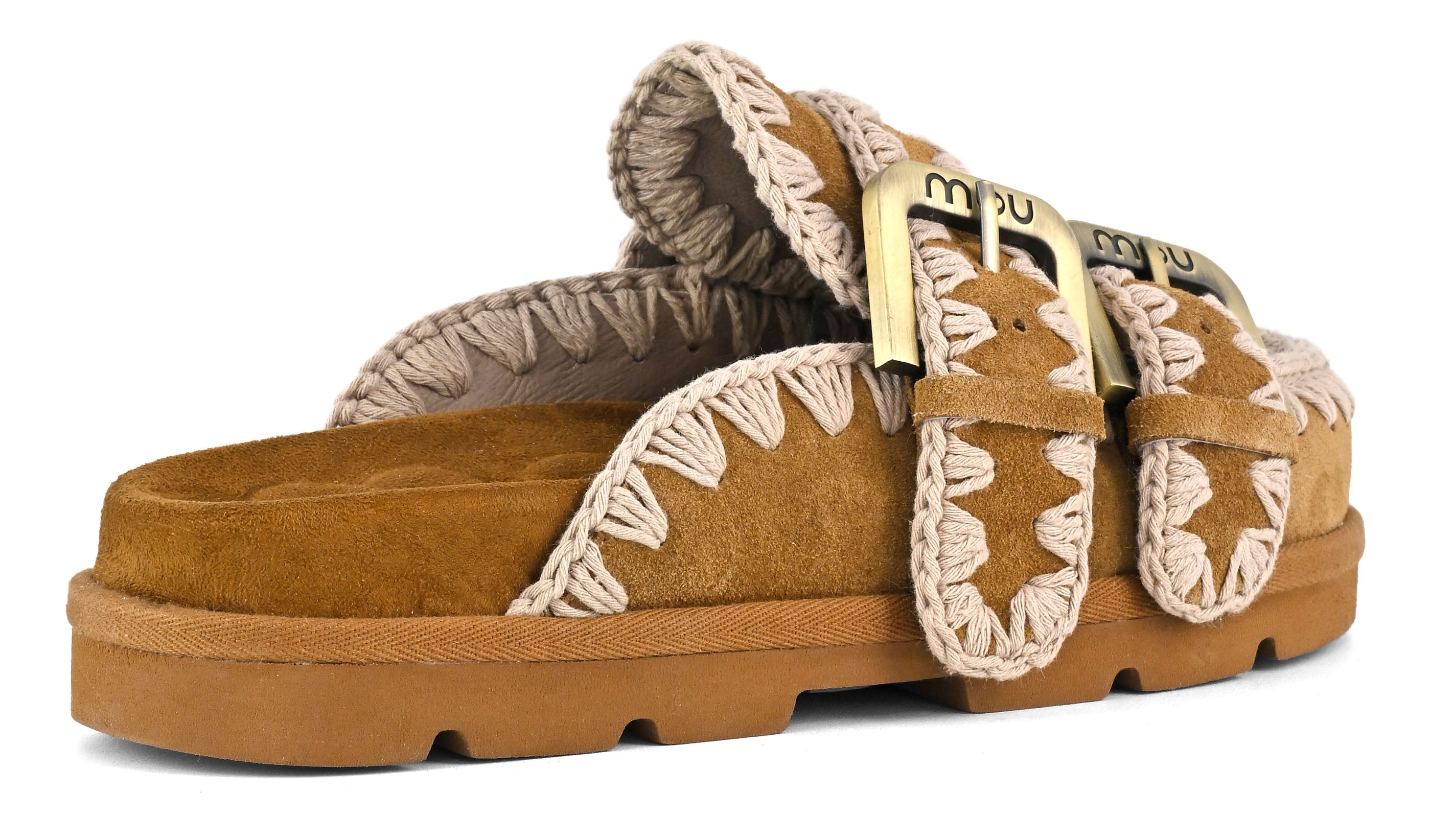 MOU Sandalo Donna LOW BIO TWO BUCKLES-Cognac