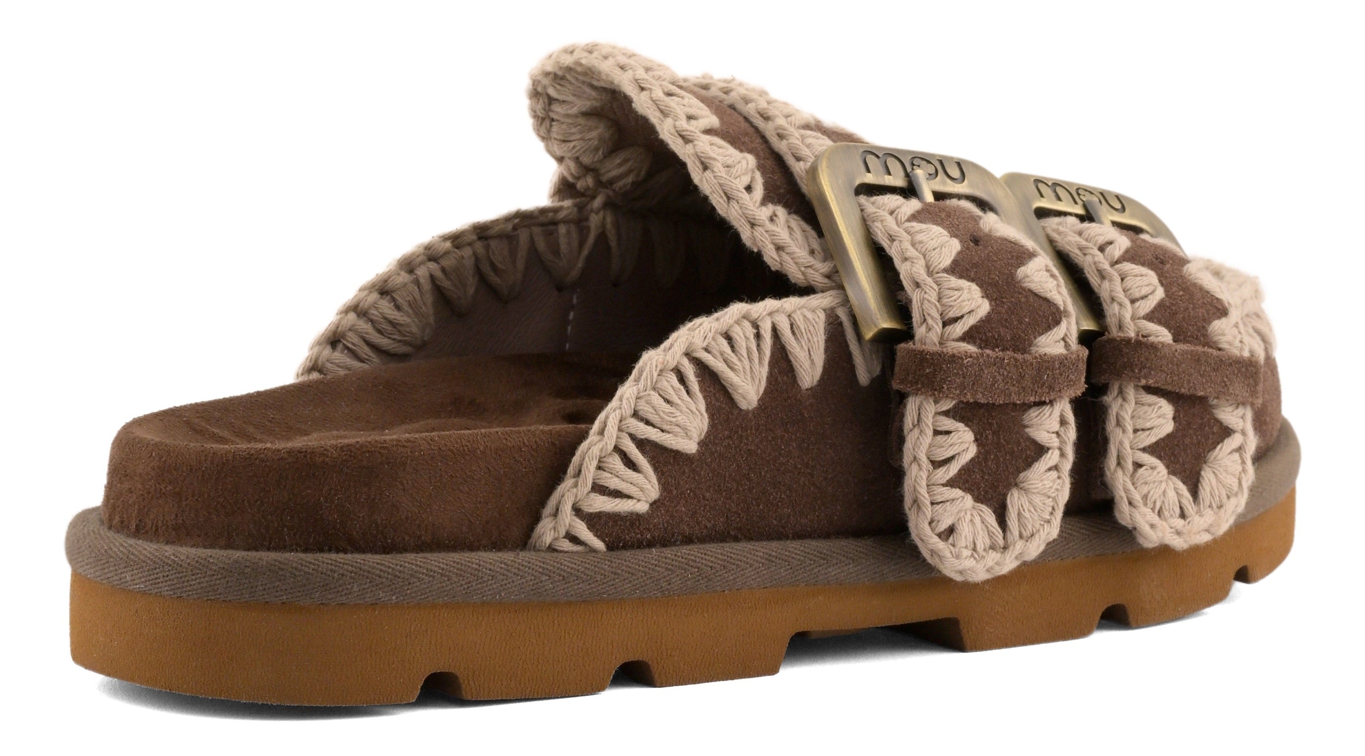 MOU Sabot Donna LOW BIO TWO BUCKLES-Deep Brown