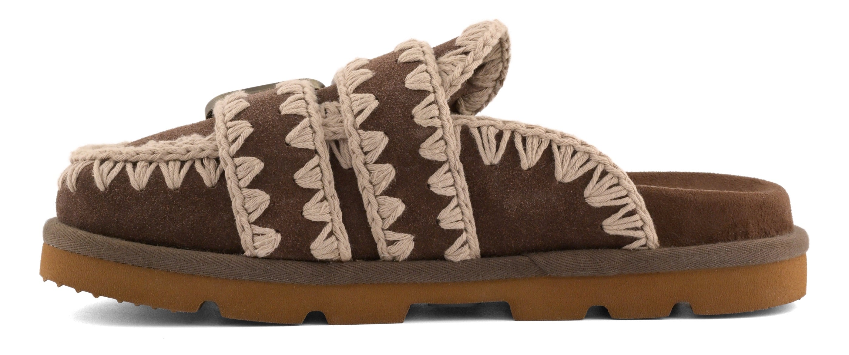 MOU Sabot Donna LOW BIO TWO BUCKLES-Deep Brown