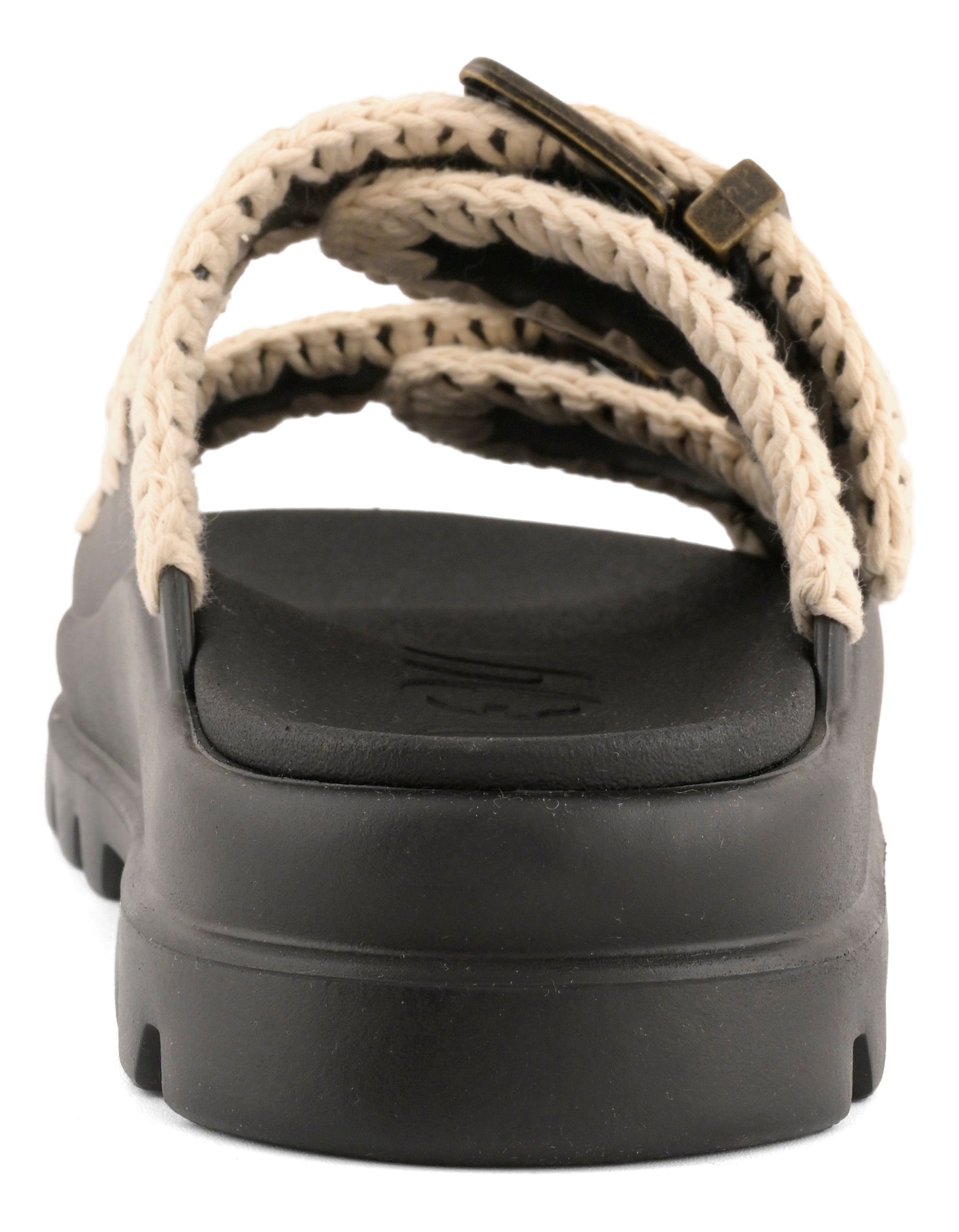 MOU Ciabatta Donna EVA ONE PIECE SLIDE TWO BUCKLE-Black/White