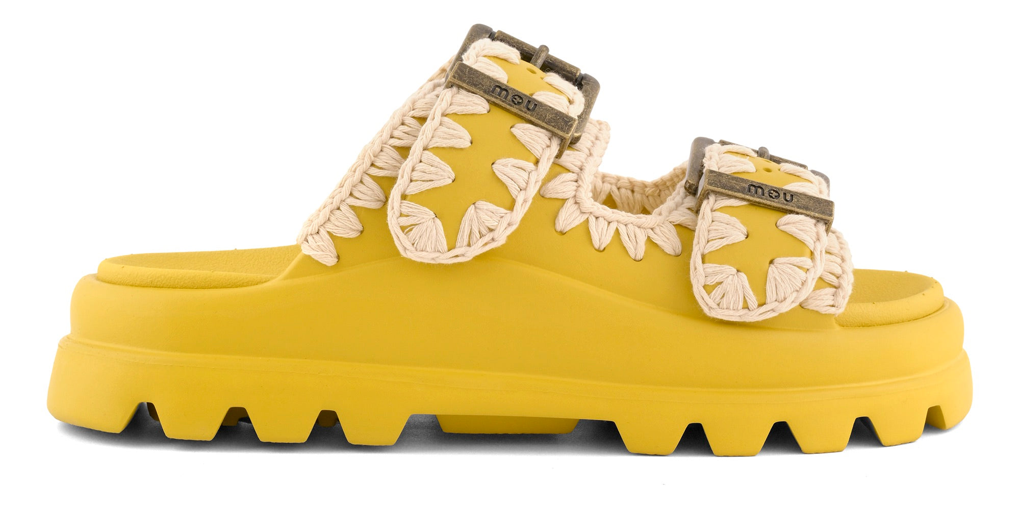 MOU Ciabatta Donna EVA ONE PIECE SLIDE TWO BUCKLE-Curcuma