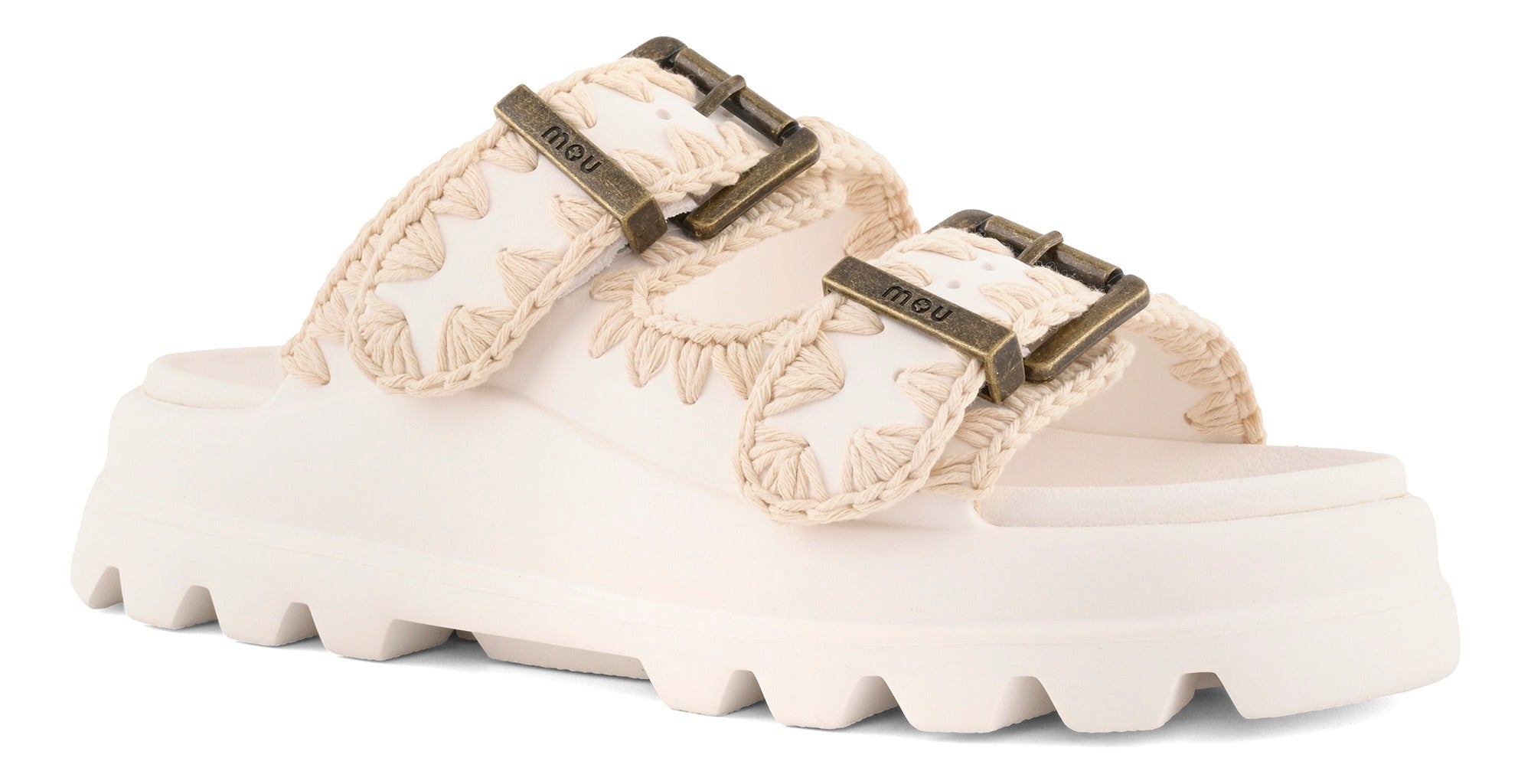 MOU Ciabatta Donna EVA ONE PIECE SLIDE TWO BUCKLE-White