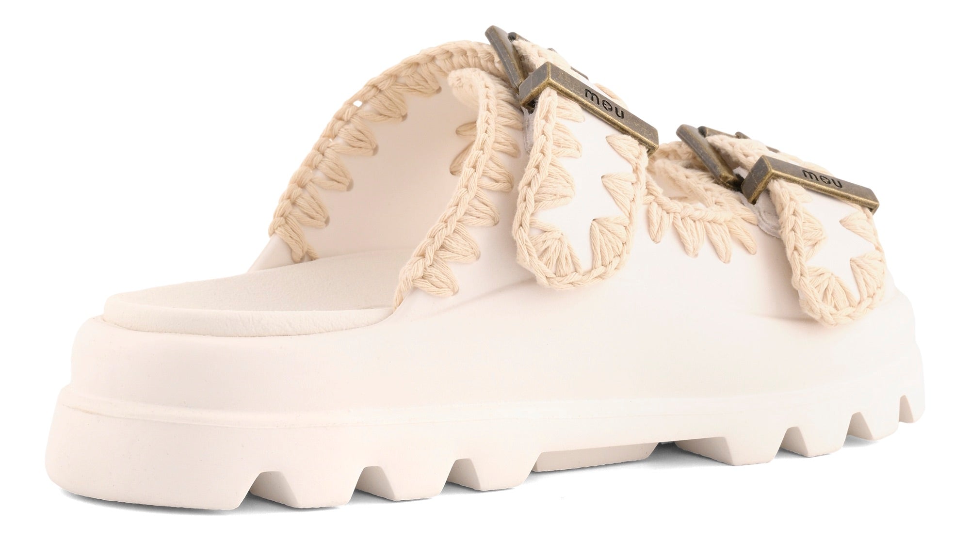 MOU Ciabatta Donna EVA ONE PIECE SLIDE TWO BUCKLE-White