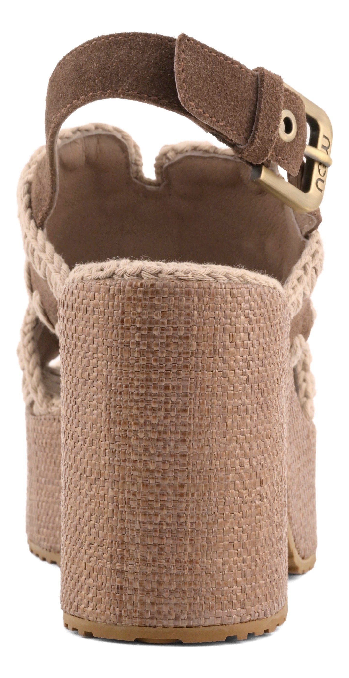MOU Sandalo Donna RAFFIA PLATFORM WITH BACK STRAP-Deep Brown