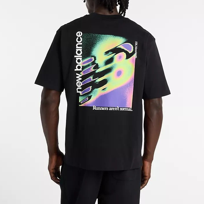 NEW BALANCE T-Shirt Uomo CLASSIC TRI-LOGO Heat Map-Black