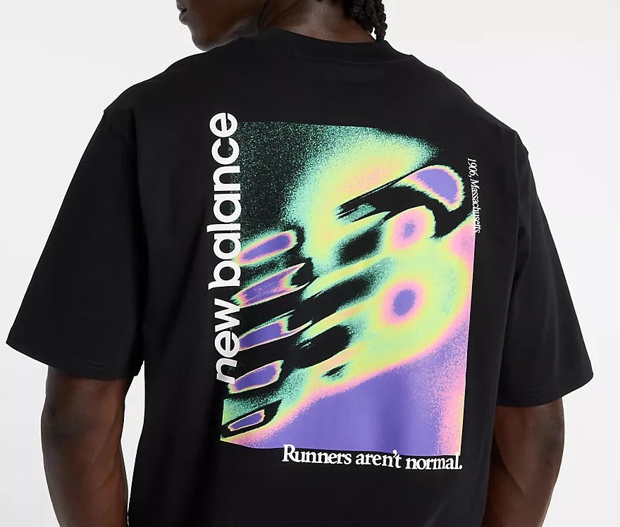 NEW BALANCE T-Shirt Uomo CLASSIC TRI-LOGO Heat Map-Black