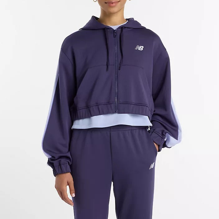 NEW BALANCE Felpa Donna INTERLOCK FULL ZIP-Boysenberry