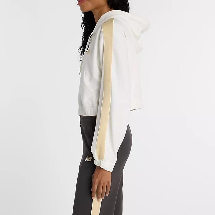 NEW BALANCE Felpa Donna INTERLOCK FULL ZIP-Sea Salt