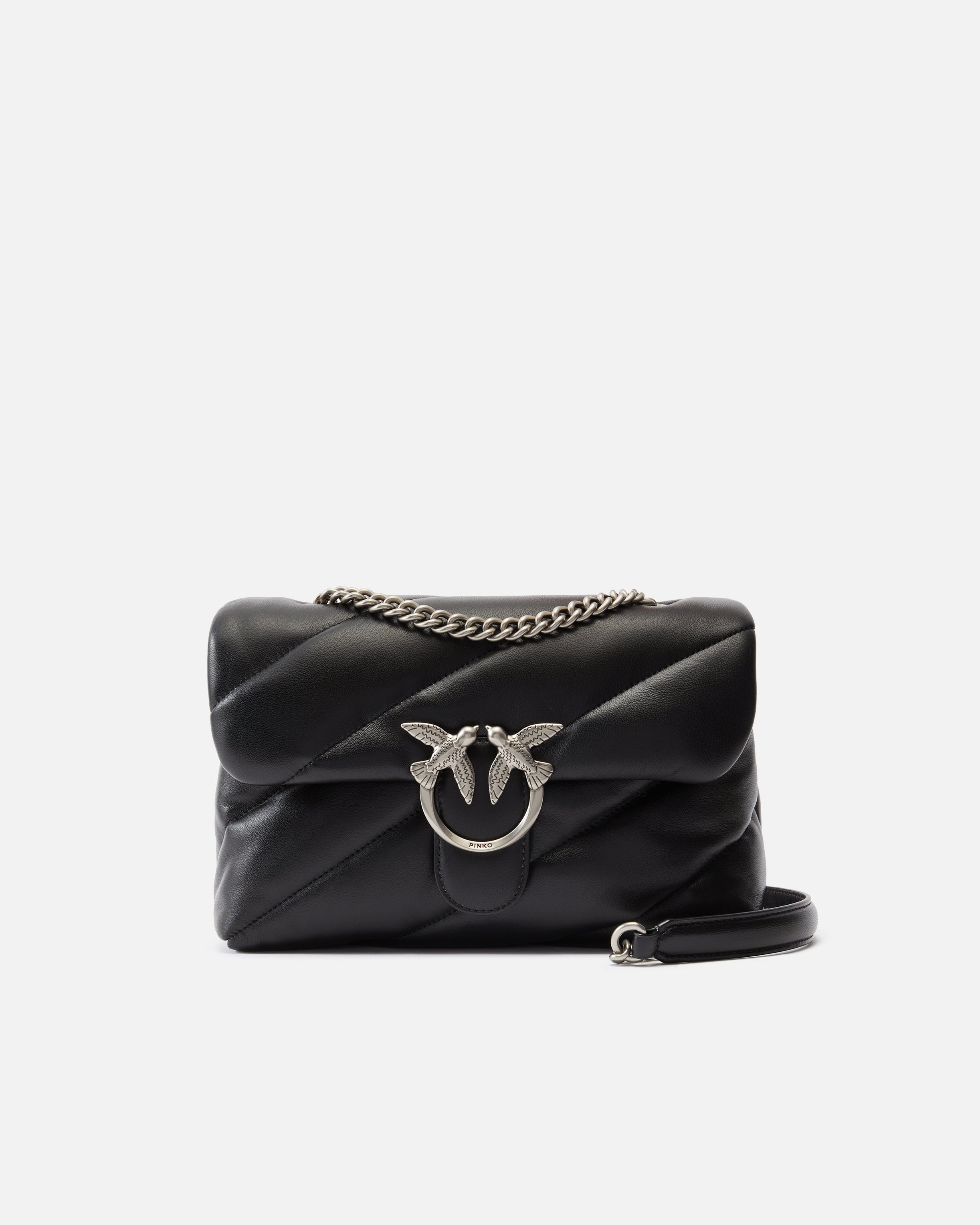 PINKO Borsa LOVE PUFF CLASSIC-Nero/Old Silver