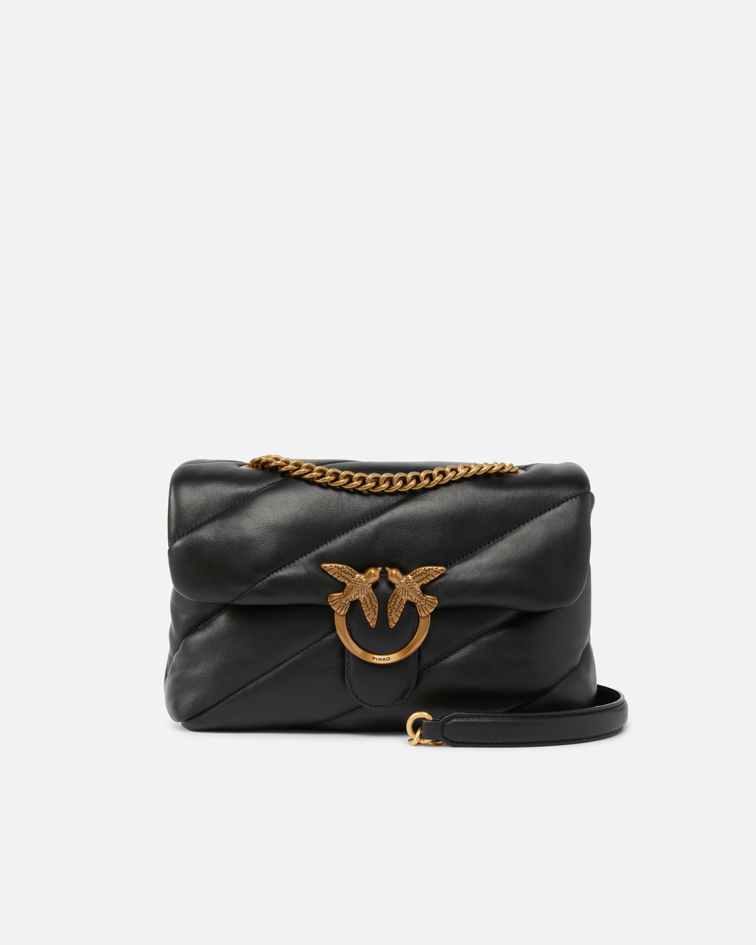PINKO Borsa LOVE PUFF CLASSIC-Nero/Antique Gold