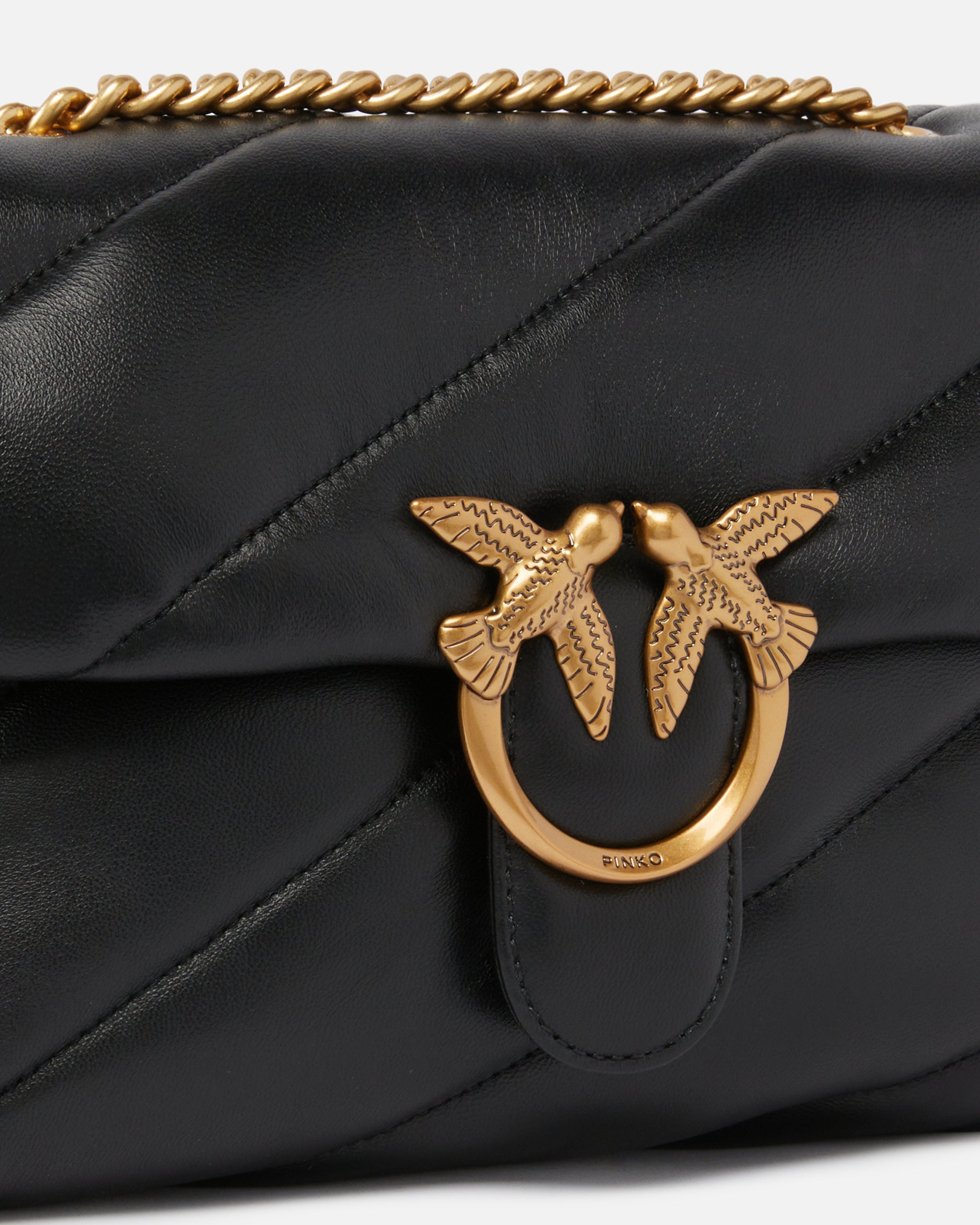 PINKO Borsa LOVE PUFF CLASSIC-Nero/Antique Gold