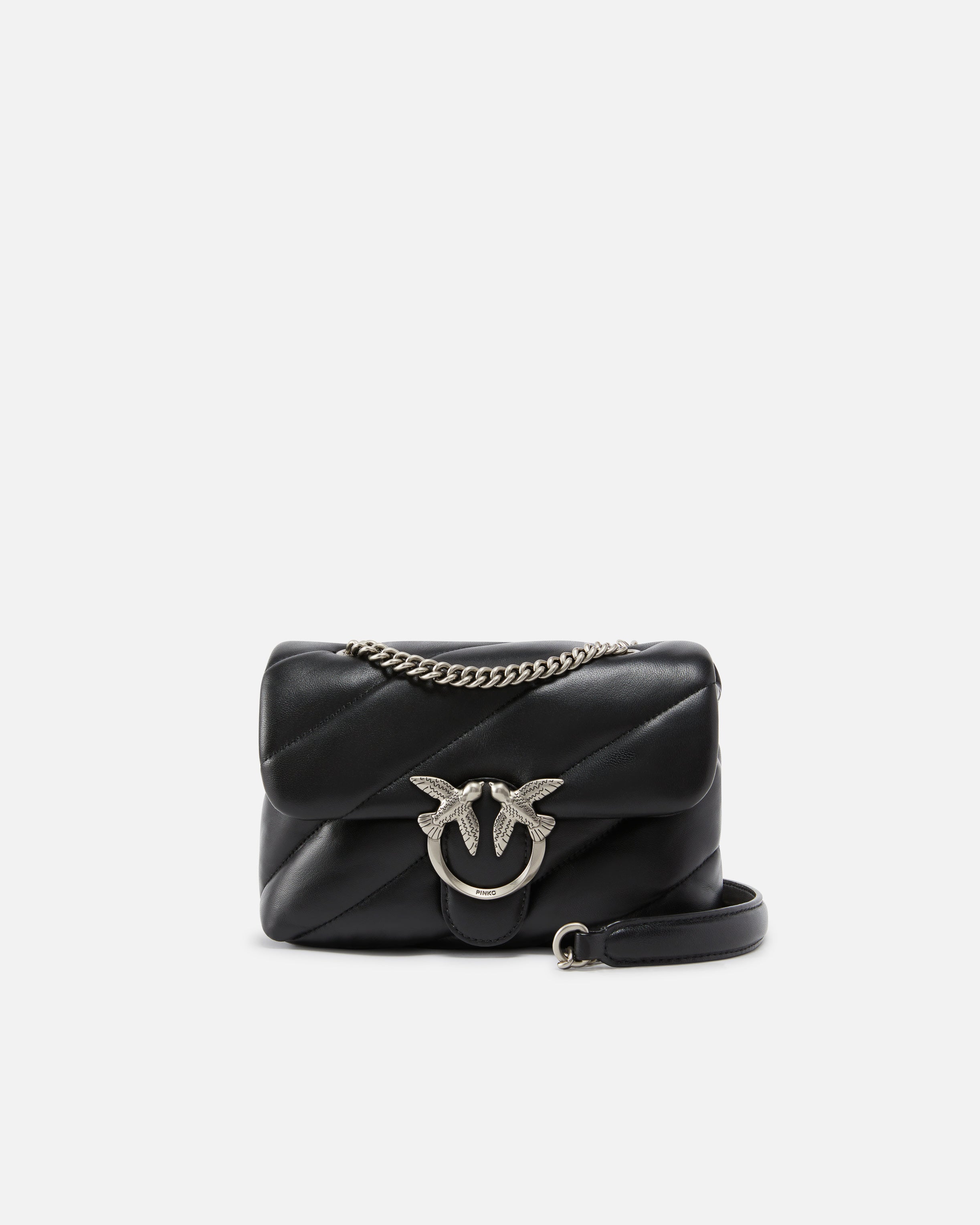 PINKO Borsa LOVE PUFF MINI Classic-Nero/Old Silver