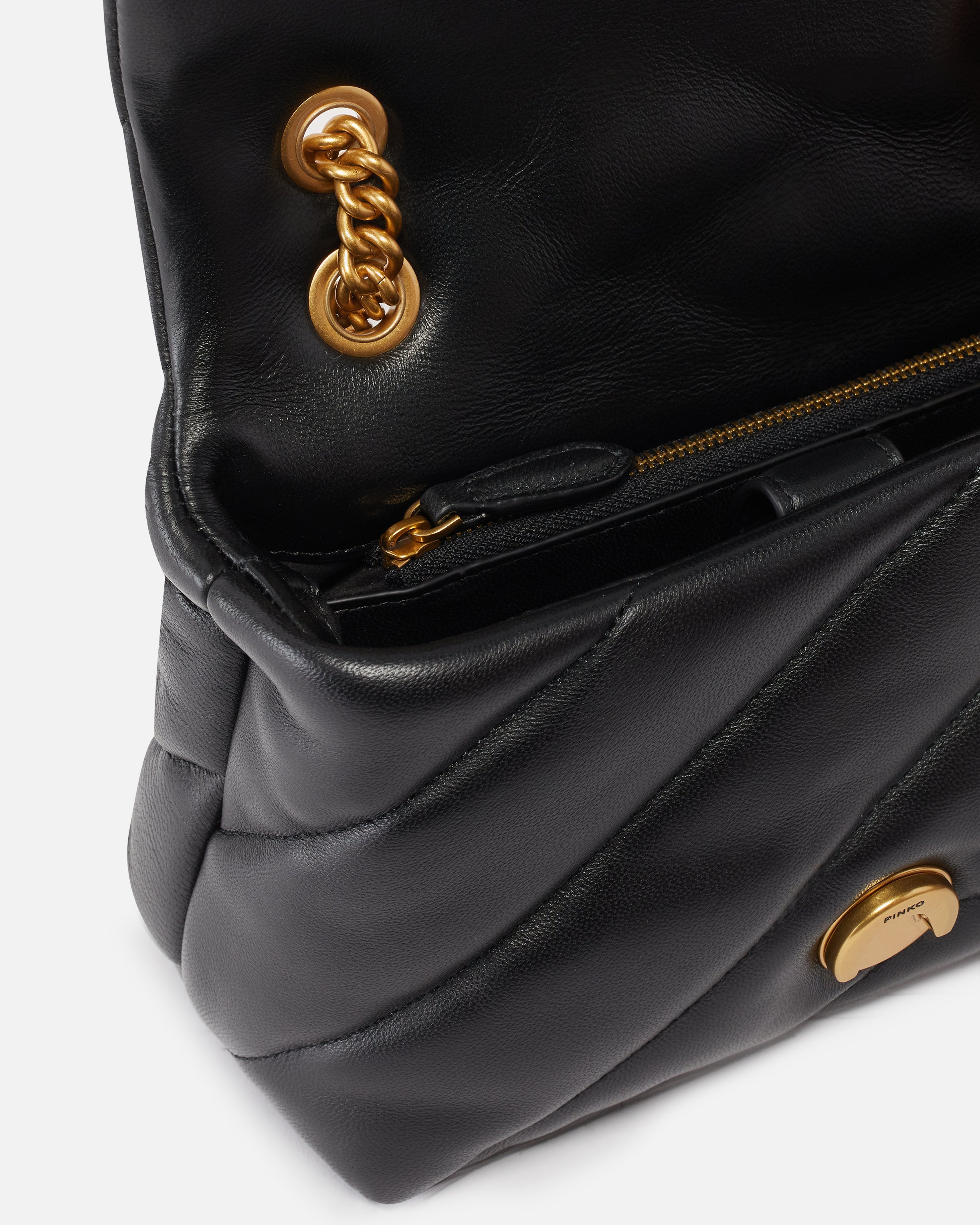 PINKO Borsa LOVE PUFF MINI Classic-Nero/Antique Gold