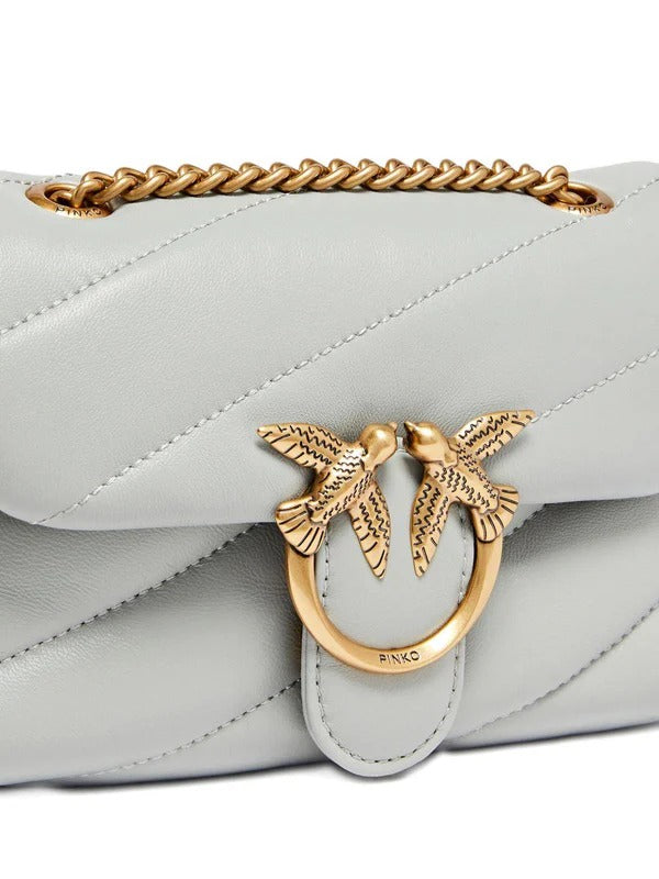 PINKO Borsa LOVE PUFF BABY-Grigio Perla/Antique Gold