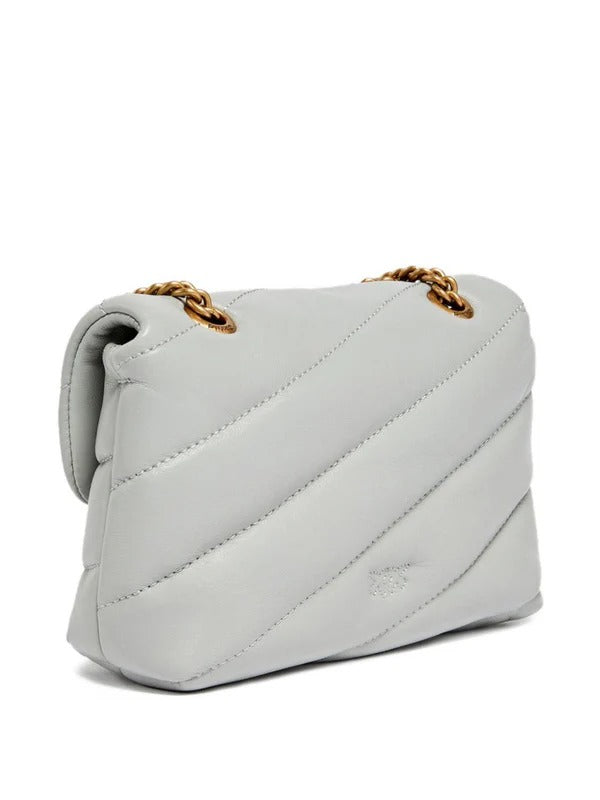 PINKO Borsa LOVE PUFF BABY-Grigio Perla/Antique Gold