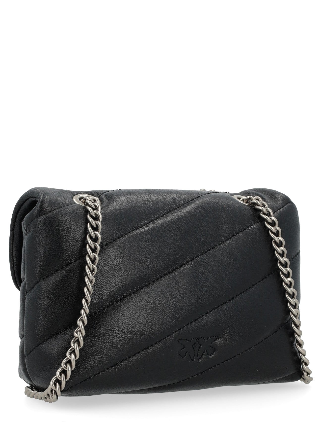 PINKO Borsa LOVE PUFF BABY-Nero/Old Silver