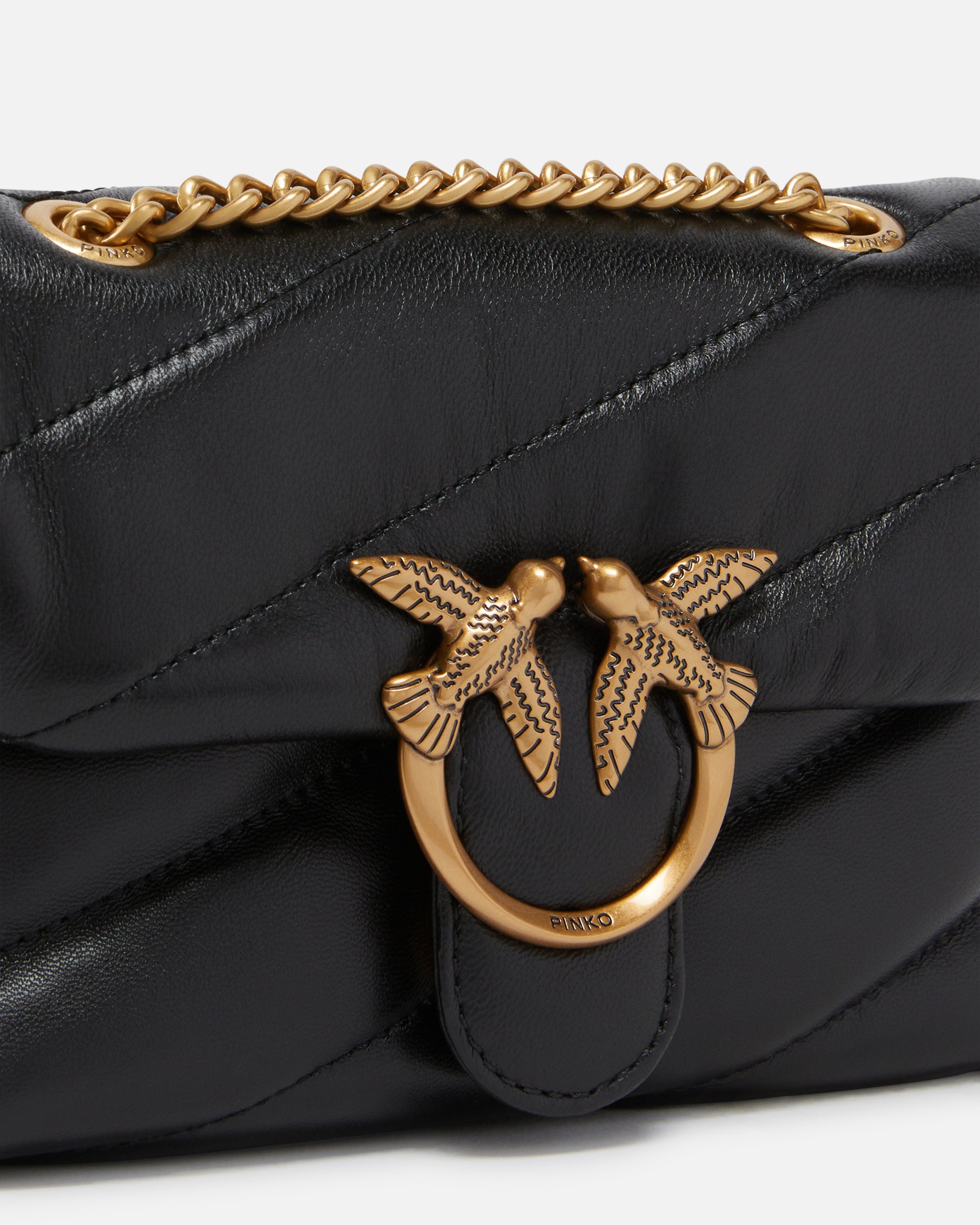 PINKO Borsa LOVE PUFF BABY-Nero/Antique Gold