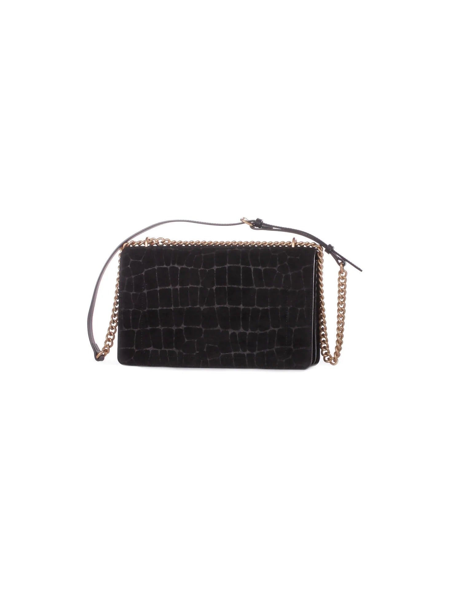 PINKO Borsa LOVE ONE MINI DC COCCO-Nero/Antique Gold