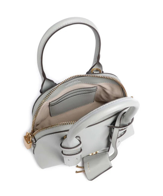 PINKO BORSA BOWLING ESCAPE MINI-Grigio Perla/Antique Gold