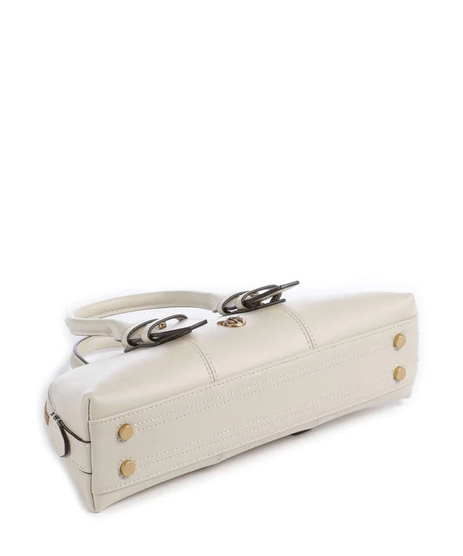 PINKO BORSA BOWLING ESCAPE HORIZONTAL-Bianco/Antique Gold