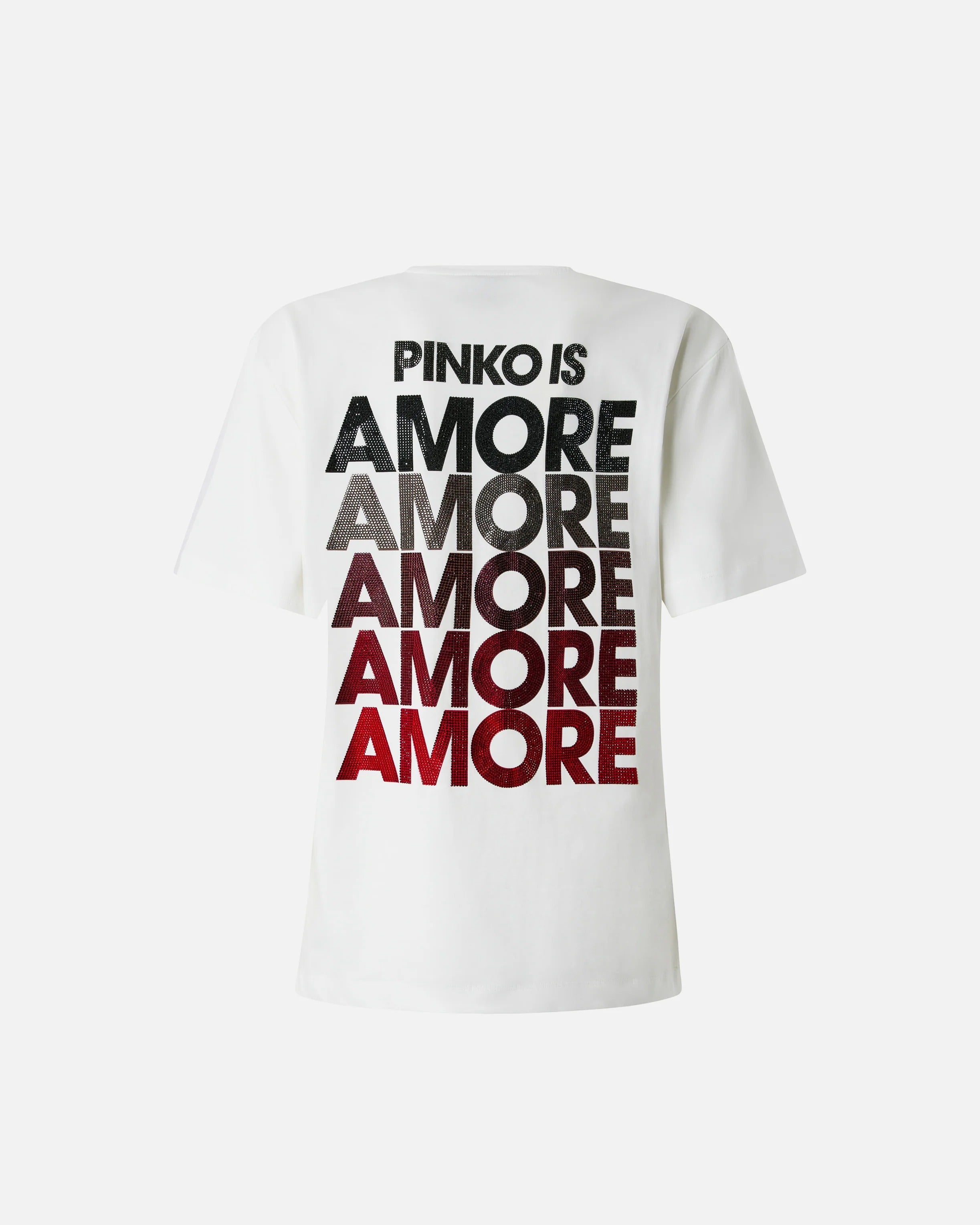 PINKO T-SHIRT STREPITOSO Amore-Bianco