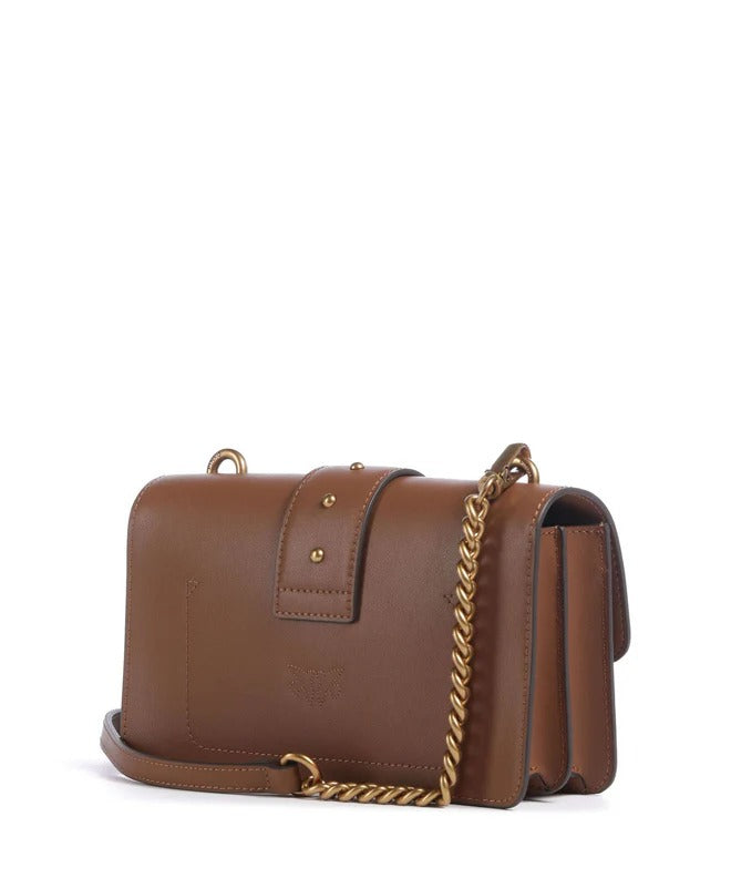 PINKO BORSA LOVE ONE MINI-Marrone/Antique Gold