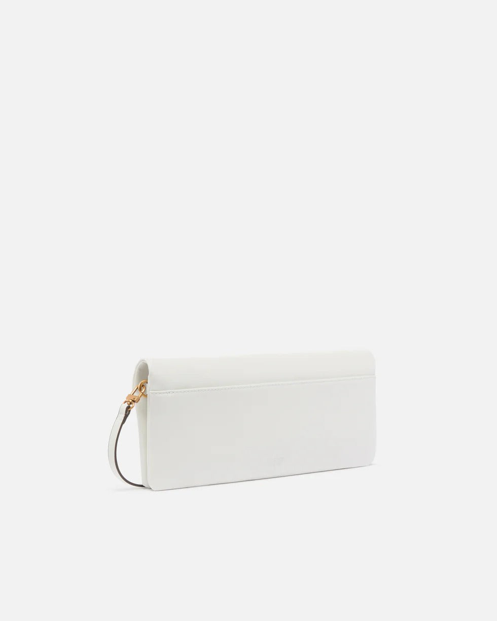 PINKO Borsa Love CLICK SOFT HORIZONTAL-Bianco/Antique Gold