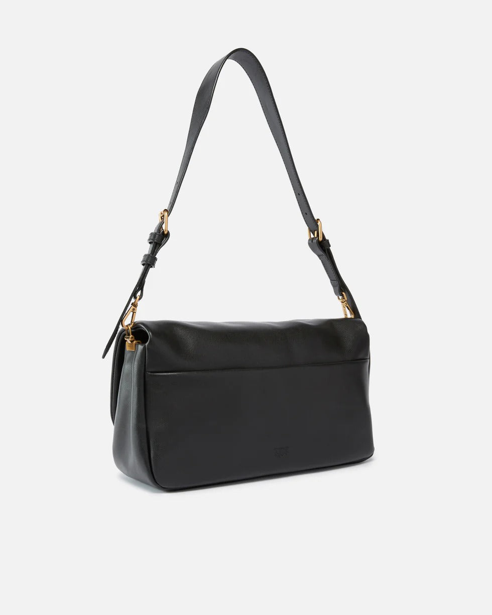 PINKO Borsa Love CLICK SOFT HORIZONTAL HANDLE-Nero/Antique Gold