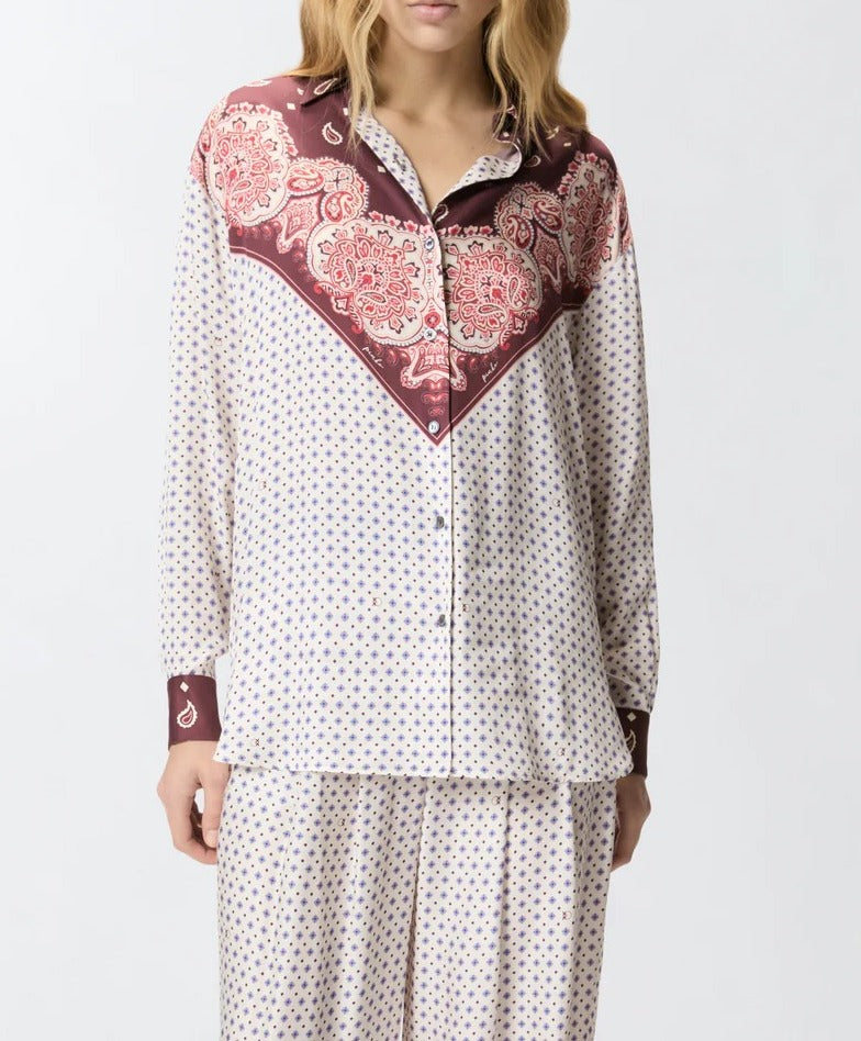 PINKO Camicia Cher-Multicolor Bordeaux/Rosso