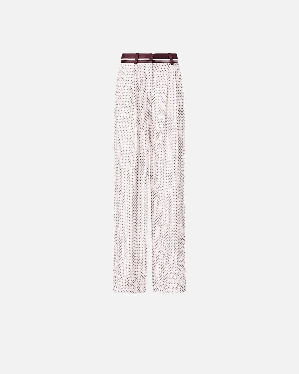 PINKO Pantalone RUTH-Multicolor Bianco/Bordeaux/Azzurro