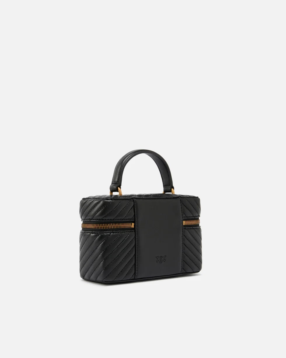 PINKO Beauty Case VANITY SOFT MINI-Nero/Antique Gold