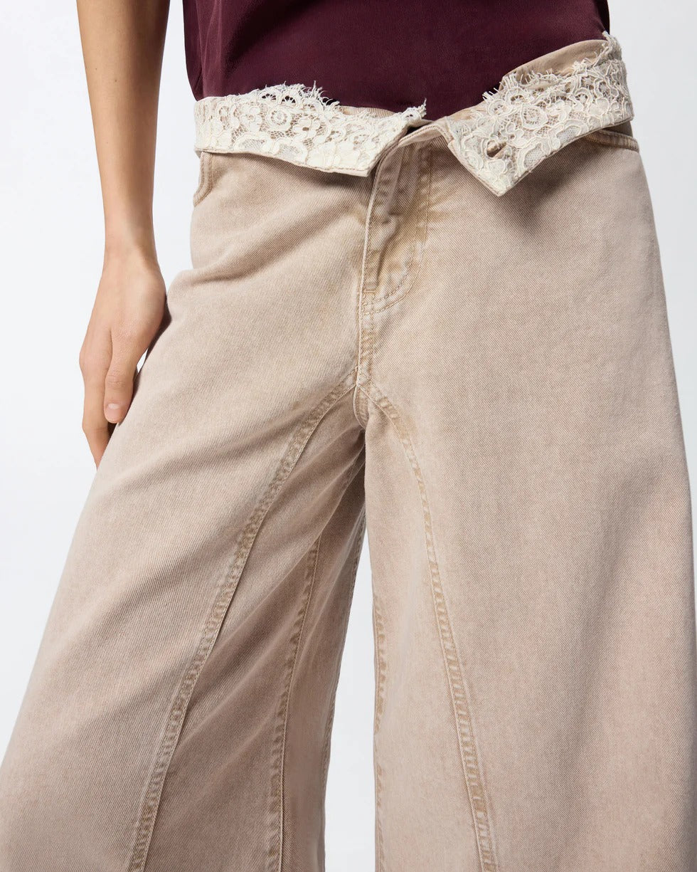 PINKO JEANS WINONA WID LEG-Beige
