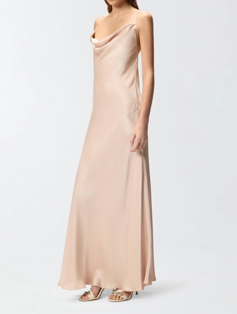 PINKO Abito Lungo FARRO-Rosa Beige