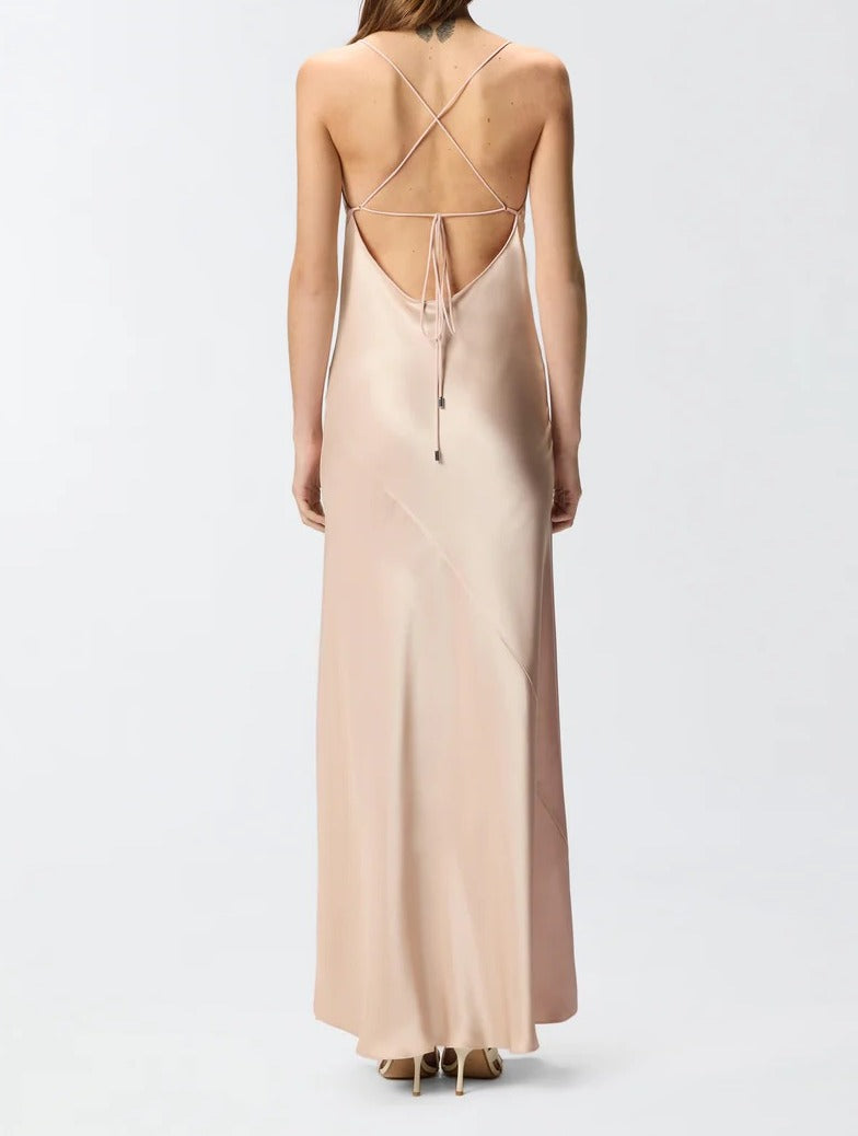 PINKO Abito Lungo FARRO-Rosa Beige