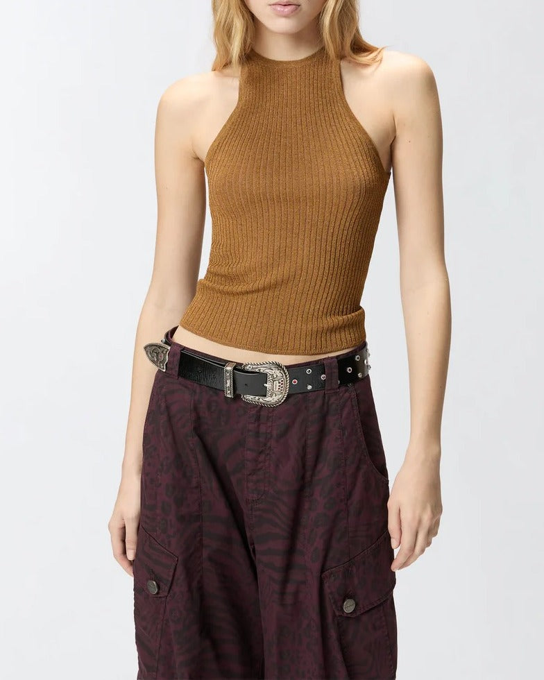 PINKO TOP LINUM SHINY-Bronzo