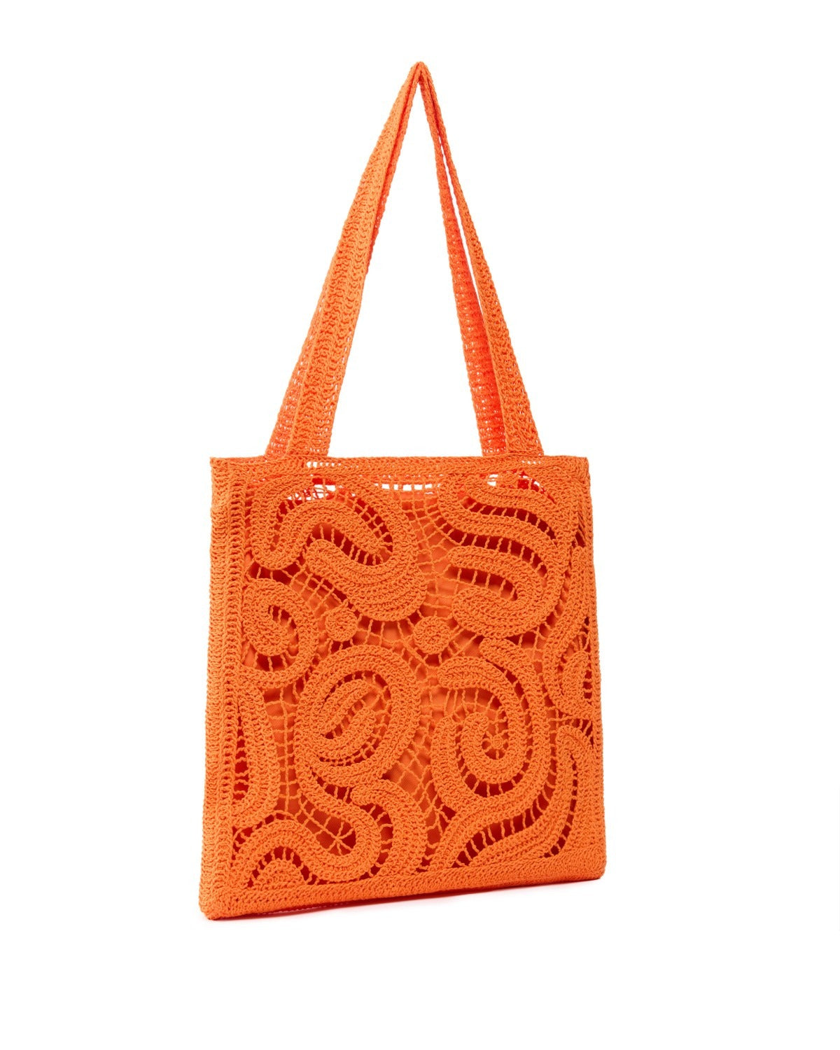 PINKO Borsa SHOPPER CROCHET GEOMETRICO-Arancione