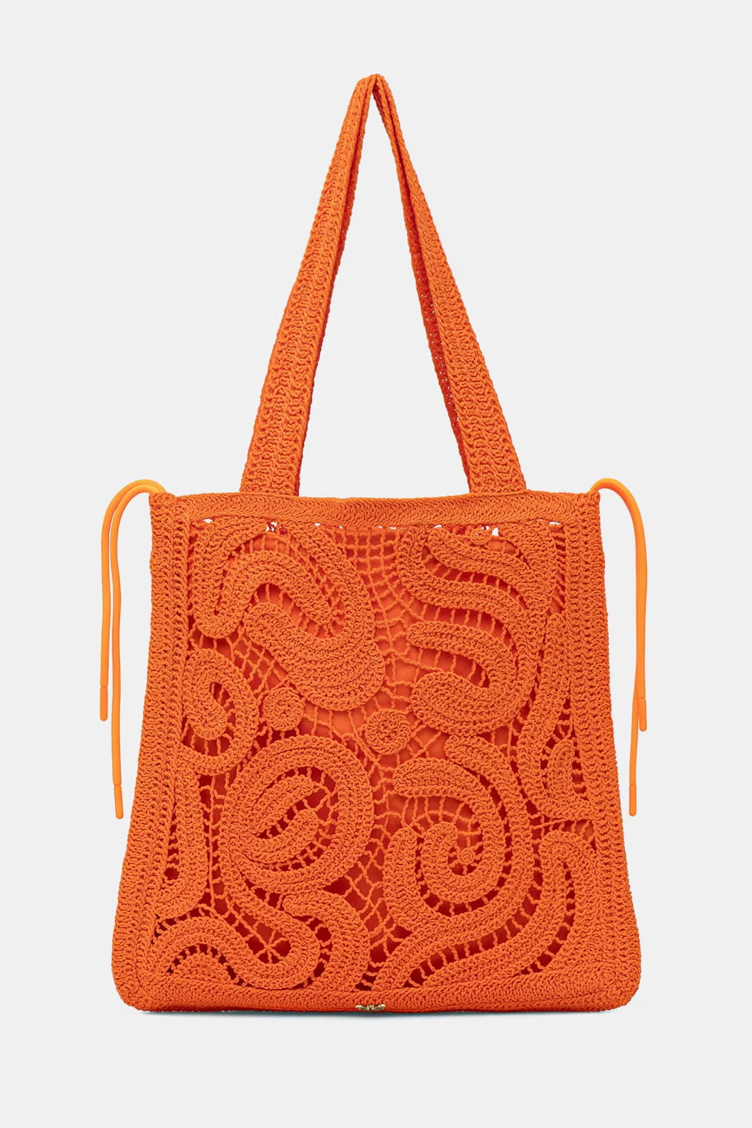 PINKO Borsa SHOPPER CROCHET GEOMETRICO-Marrone