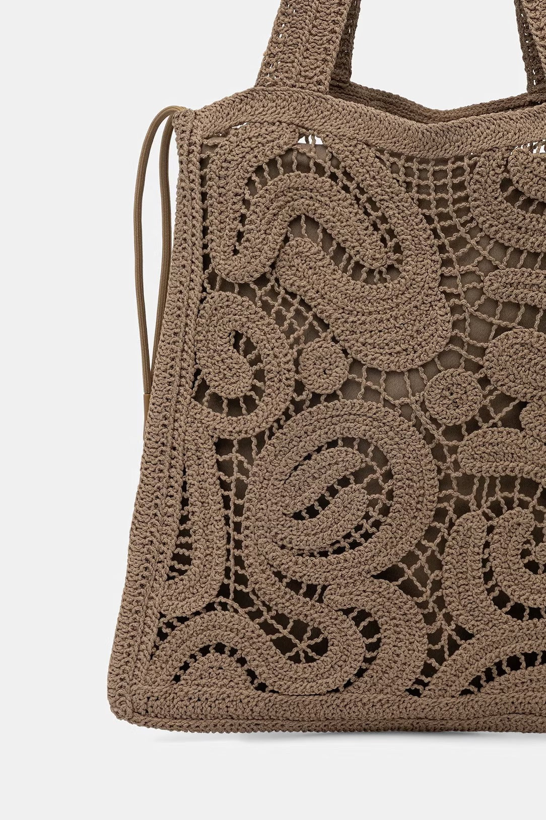 PINKO Borsa SHOPPER CROCHET GEOMETRICO-Marrone