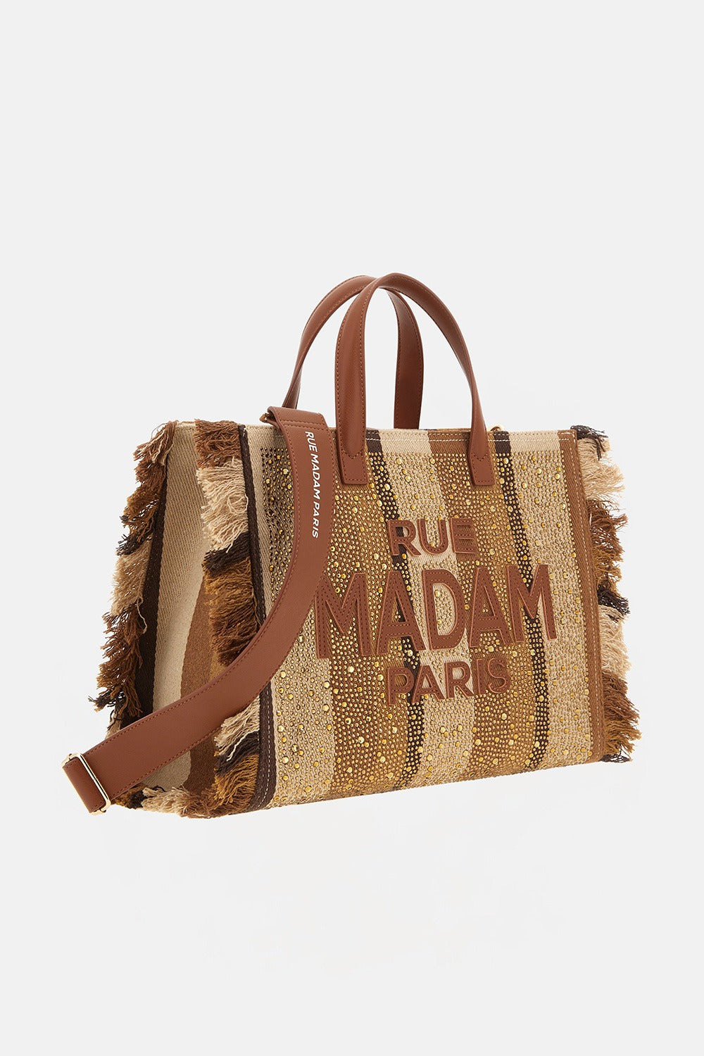 RUE MADAM Borsa CASABLANCA TOTE-Stripes Brown