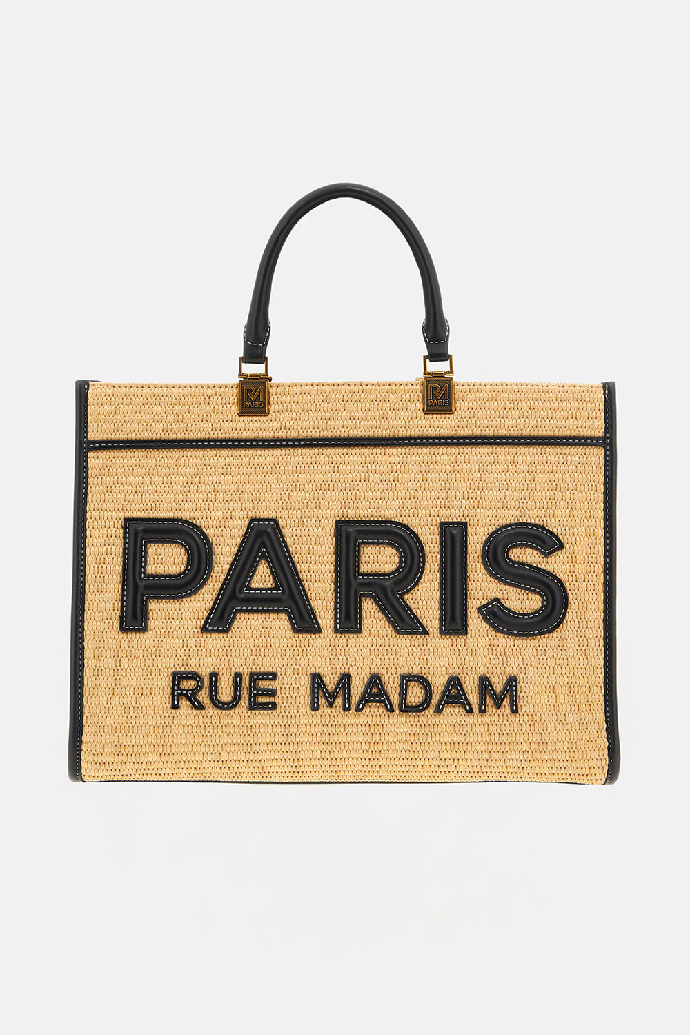 RUE MADAM Borsa ICONIQUE TOTE STRAW-Black
