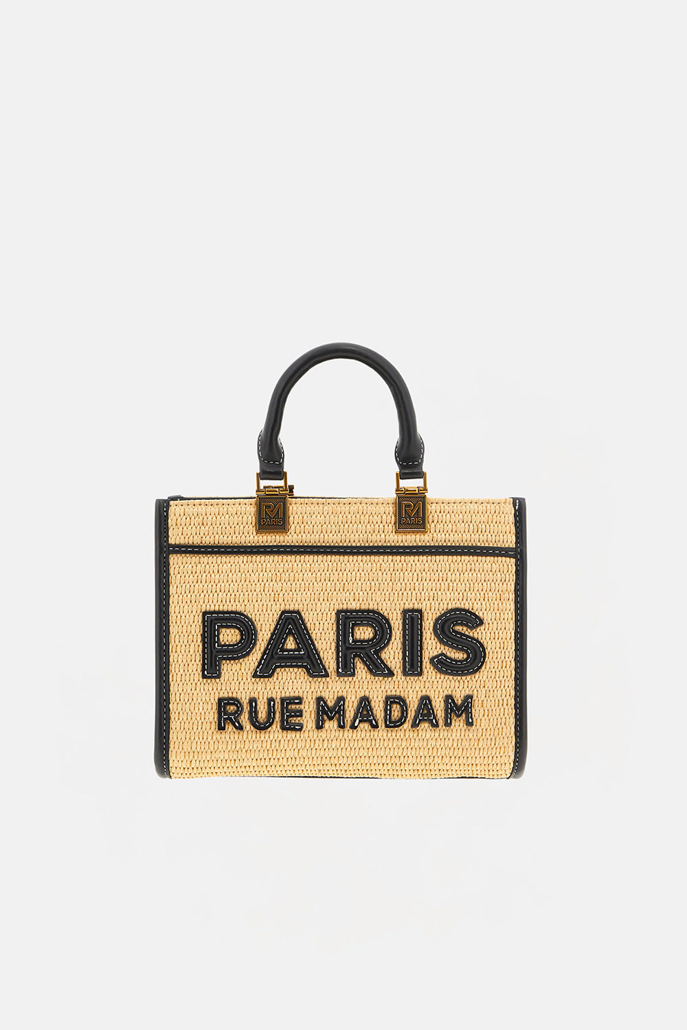 RUE MADAM Borsa ICONIQUE MINI TOTE STRAW-Black