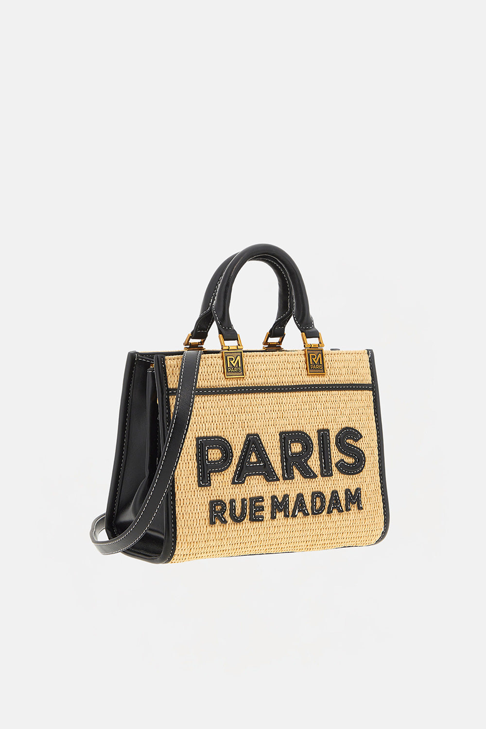 RUE MADAM Borsa ICONIQUE MINI TOTE STRAW-Black