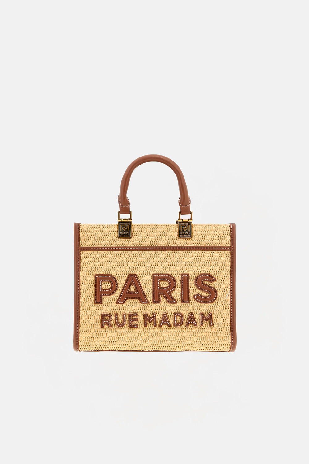 RUE MADAM Borsa ICONIQUE MINI TOTE STRAW-Brown