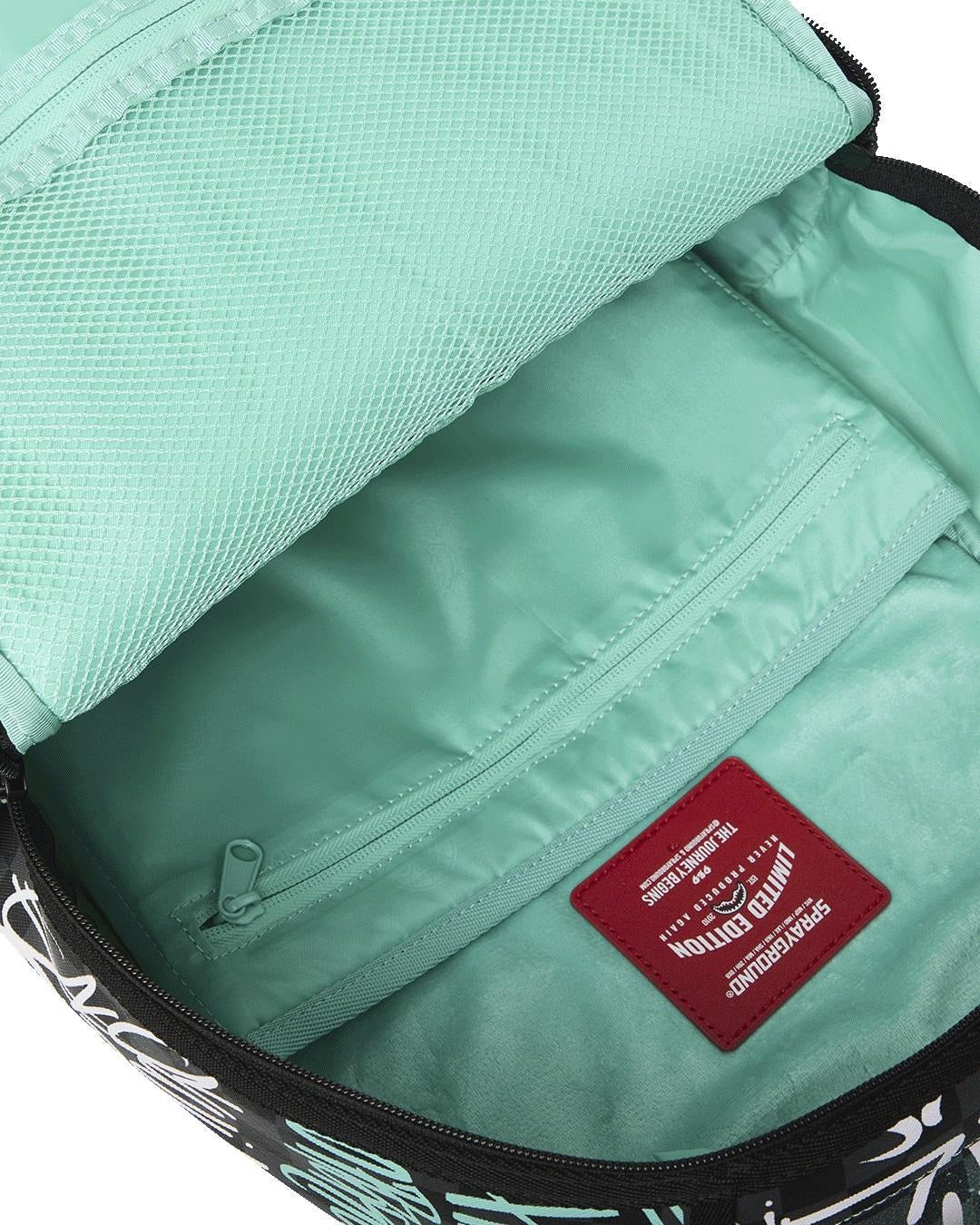 SPRAYGROUND Zaino SPRAY POETRY III-Nero Verde Acqua