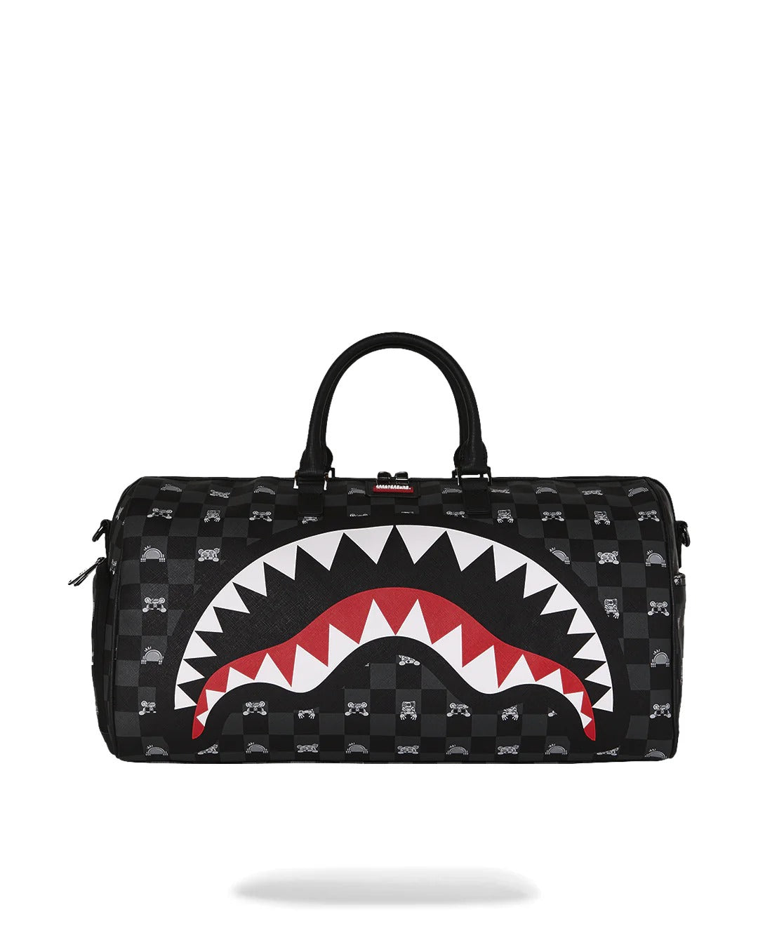 SPRAYGROUND Borsone PEEKING CHARACTER CHECK LARGE-Nero Grigio