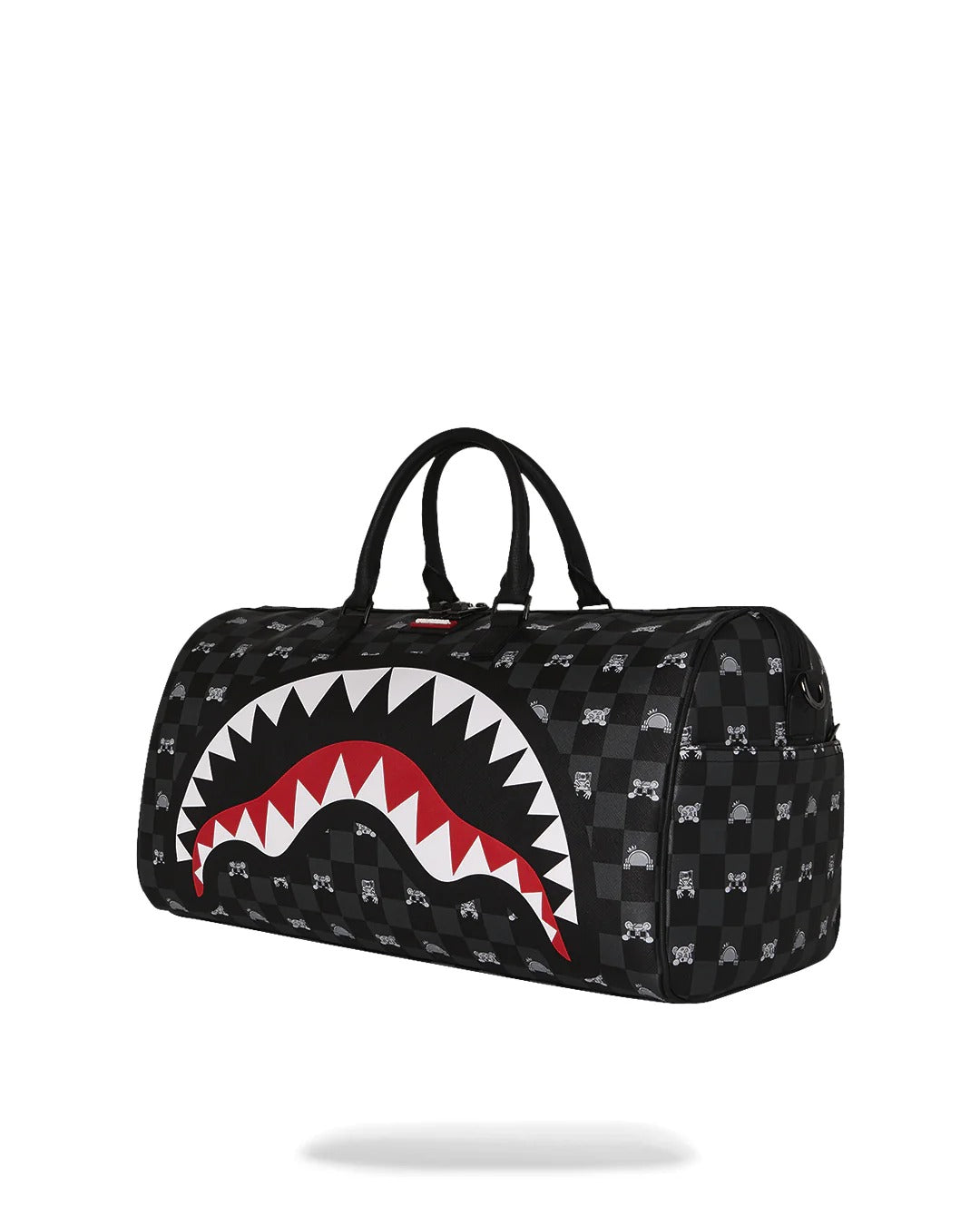 SPRAYGROUND Borsone PEEKING CHARACTER CHECK LARGE-Nero Grigio