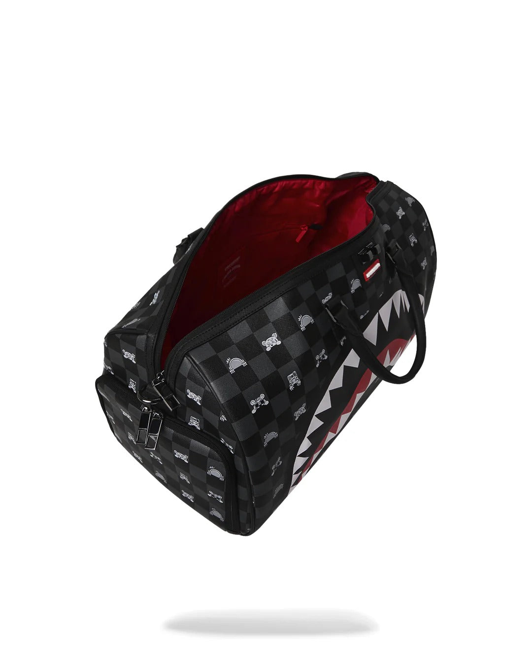 SPRAYGROUND Borsone PEEKING CHARACTER CHECK LARGE-Nero Grigio