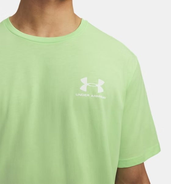 UNDER ARMOUR T-Shirt Uomo Left Chest Logo-Lumos Lime